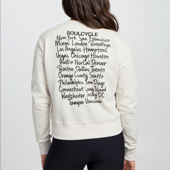 SoulCycle Mattie Crop Region Sweatshirt in Tan - Picture 9 of 9
